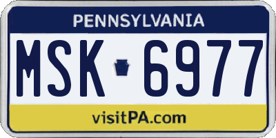 PA license plate MSK6977
