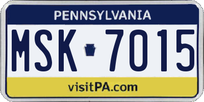 PA license plate MSK7015