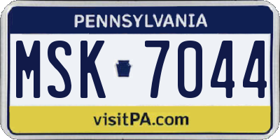 PA license plate MSK7044