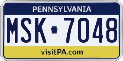 PA license plate MSK7048