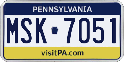 PA license plate MSK7051