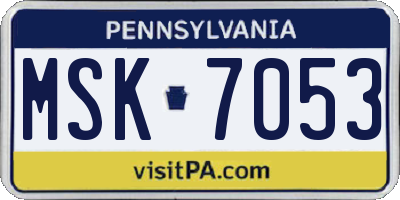 PA license plate MSK7053