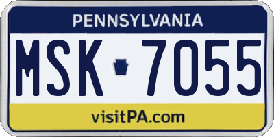 PA license plate MSK7055