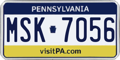 PA license plate MSK7056
