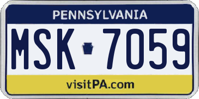 PA license plate MSK7059