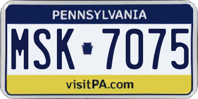 PA license plate MSK7075