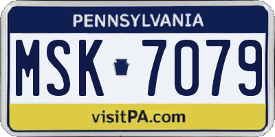 PA license plate MSK7079
