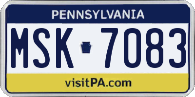 PA license plate MSK7083