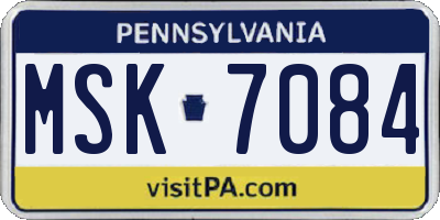 PA license plate MSK7084