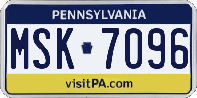 PA license plate MSK7096