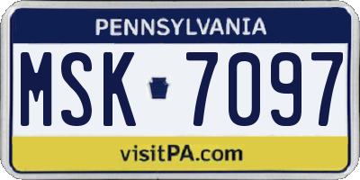 PA license plate MSK7097