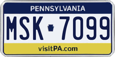 PA license plate MSK7099