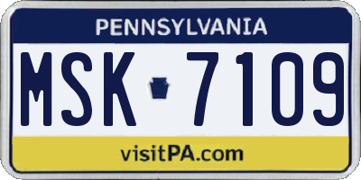 PA license plate MSK7109