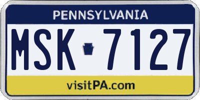 PA license plate MSK7127