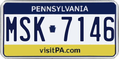 PA license plate MSK7146