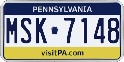PA license plate MSK7148