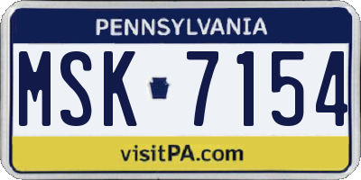 PA license plate MSK7154