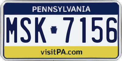 PA license plate MSK7156