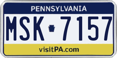 PA license plate MSK7157