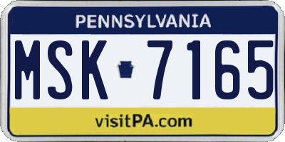 PA license plate MSK7165