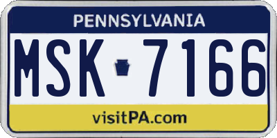 PA license plate MSK7166