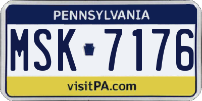PA license plate MSK7176