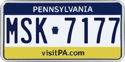 PA license plate MSK7177