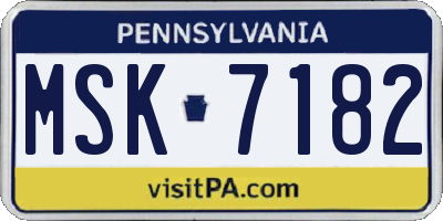 PA license plate MSK7182