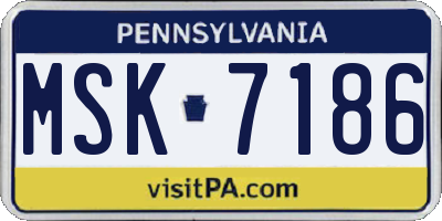 PA license plate MSK7186
