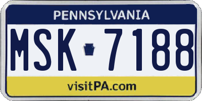 PA license plate MSK7188