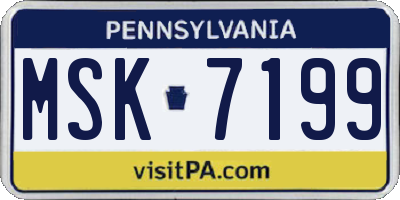 PA license plate MSK7199