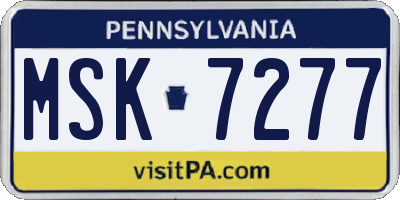 PA license plate MSK7277