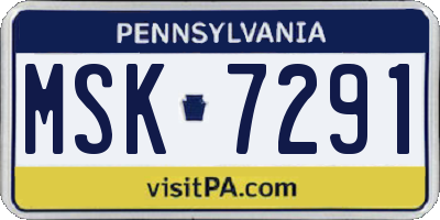 PA license plate MSK7291