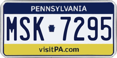 PA license plate MSK7295