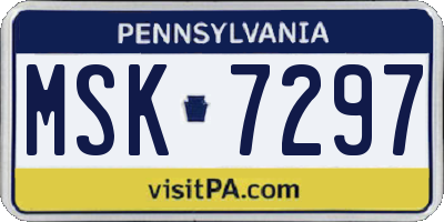 PA license plate MSK7297