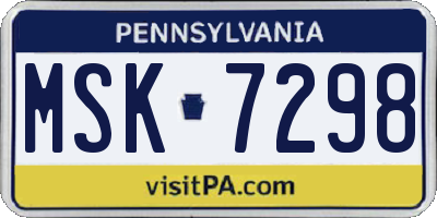 PA license plate MSK7298