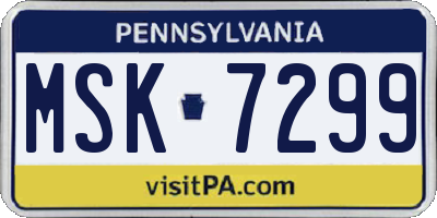 PA license plate MSK7299