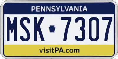 PA license plate MSK7307
