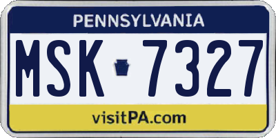 PA license plate MSK7327