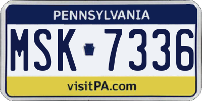 PA license plate MSK7336