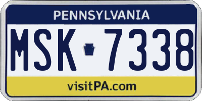 PA license plate MSK7338