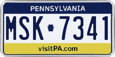 PA license plate MSK7341