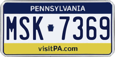 PA license plate MSK7369