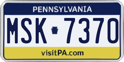 PA license plate MSK7370