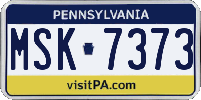 PA license plate MSK7373