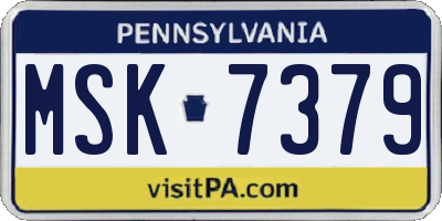 PA license plate MSK7379
