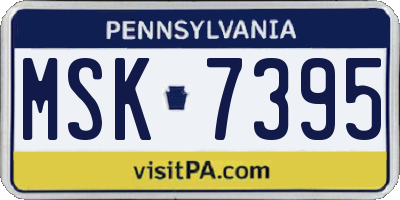 PA license plate MSK7395