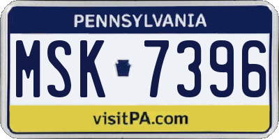 PA license plate MSK7396