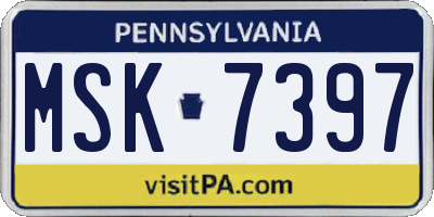PA license plate MSK7397