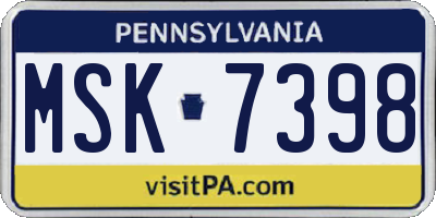 PA license plate MSK7398